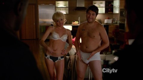 Eliza Coupe - Naked Videos in Happy Endings s02e10 (2012)